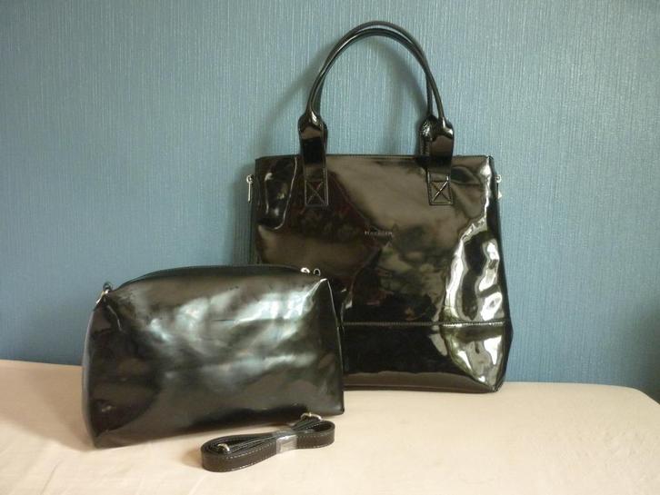 Lak Lederen Schoudertas + Kleine Schoudertas Mazarin, Handtassen en Accessoires, Tassen | Schoudertassen, Nieuw, Overige merken