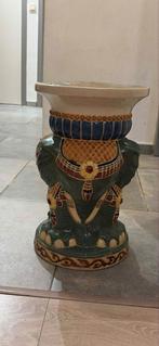 Table à plantes ronde vintage en céramique motif éléphant, Enlèvement, Comme neuf