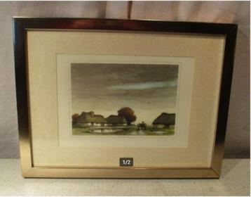 Mooie Gravure 'Valavond' - Dirk Baksteen - 44x34 beschikbaar voor biedingen