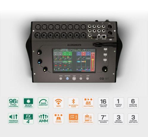 Nieuwe Allen & Heath CQ18T digitale mixer, Muziek en Instrumenten, Mengpanelen, Nieuw, 10 tot 20 kanalen, Microfooningang, Ophalen of Verzenden