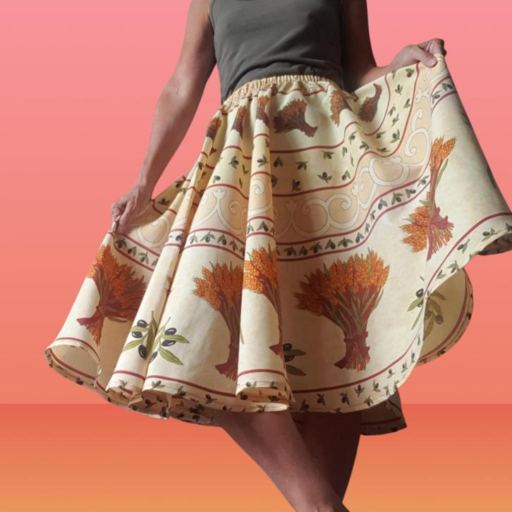 Thema feestrok Provencaals cirkelrok swingrok recycled mt 42, Kleding | Dames, Carnavalskleding en Feestkleding, Nieuw, Kleding