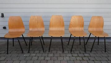 VINTAGE PLYWOOD STOELEN RETRO SCHOOLSTOELEN 1960s beschikbaar voor biedingen