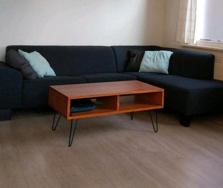 Massief eikenhouten vintage look salontafel, Huis en Inrichting, Tafels | Salontafels, Gebruikt, Eikenhout, Ophalen