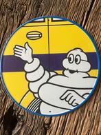 Michelin reclame wandplaat , Bibendum , Reclamebord rond 30, Verzamelen, Ophalen of Verzenden, Reclamebord