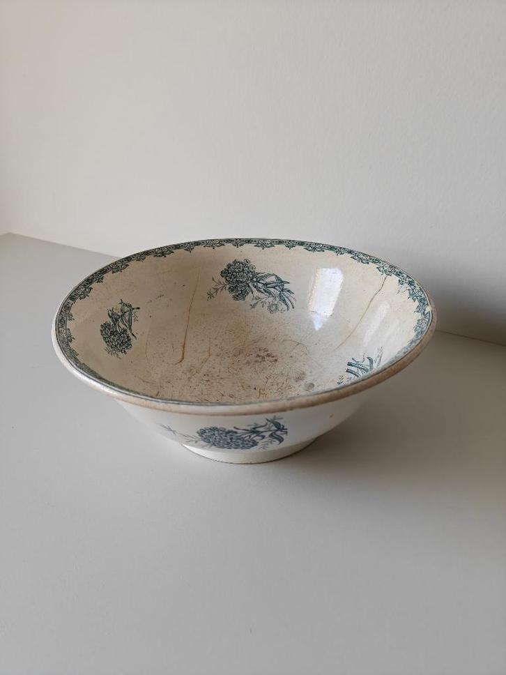 Topper antieke Franse 'Terre de Fer' schaal, Antiek en Kunst, Antiek | Keramiek en Aardewerk, Ophalen