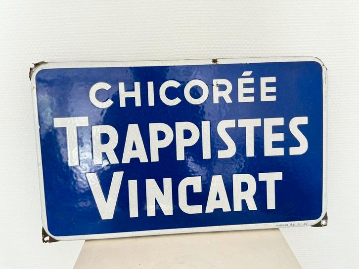Chicorée Trappistes Vincart – Plaque émaillée  (1932), Collections, Marques & Objets publicitaires, Comme neuf, Enlèvement ou Envoi