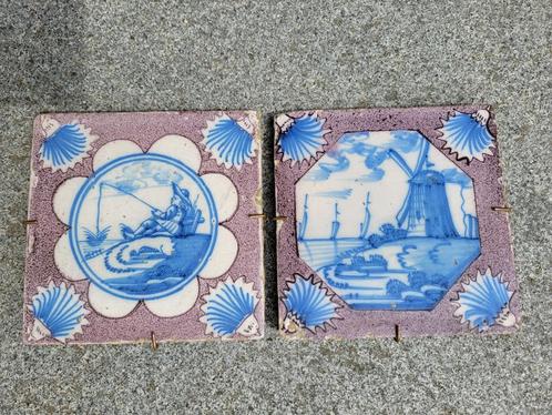 17e eeuwse Delftse muur- wandtegels, Antiek en Kunst, Antiek | Wandborden en Tegels, Ophalen of Verzenden