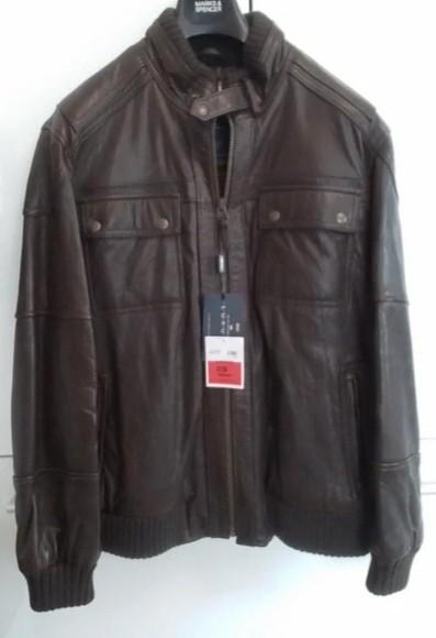 Marks & Spencer London XL echt leren jas/jas, Kleding | Heren, Jassen | Zomer, Nieuw, Bruin, Ophalen