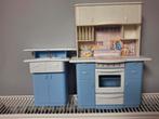 2 losse delen keuken Barbie Mattel 1998 wit blauw, Verzamelen, Poppenhuizen en Toebehoren, Ophalen of Verzenden, Gebruikt, Gebruiksvoorwerp
