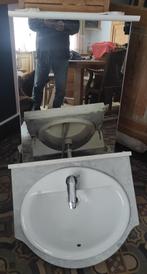 Ensemble lavabo et miroir salle de bain, Maison & Meubles, Lavabo ou Évier, Enlèvement, Utilisé, 50 à 100 cm