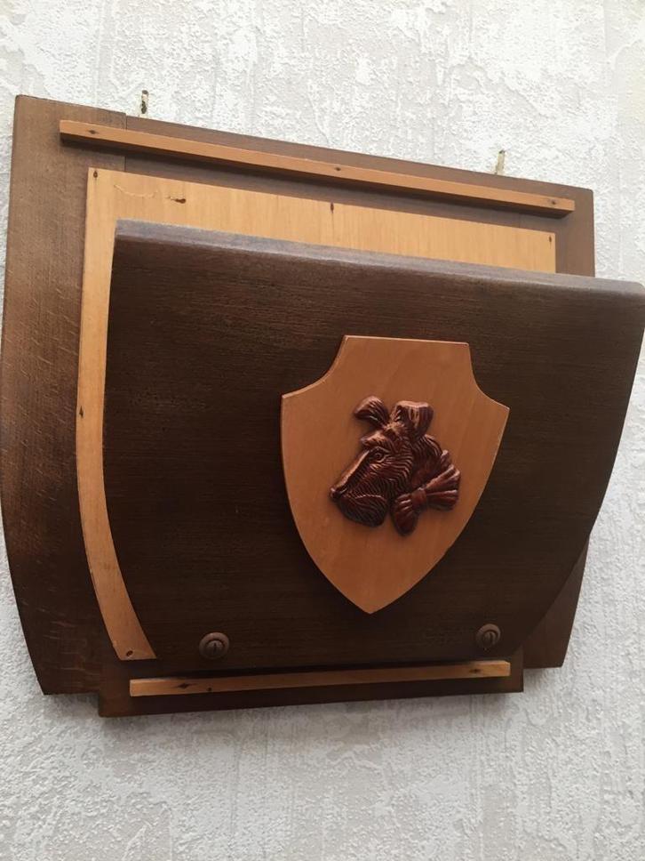 Vintage houten Brievenhouder / Dagbladhouder., Huis en Inrichting, Woonaccessoires | Krantenbakken en Lectuurbakken, Gebruikt