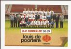 KV Kortrijk 88-89 : carte postale avec photo de l'équipe, Comme neuf, Affiche, Image ou Autocollant, Envoi