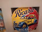 kader glas  reklame 3 bordjes ricard, Verzamelen, Ophalen, Zo goed als nieuw, Reclamebord