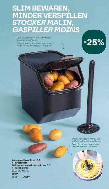 Tupperware - Aardappeldoos Smart + pureerstaaf