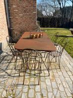 Oude smeedijzeren tuinset, Tuin en Terras, Ophalen, Zo goed als nieuw, Tuinset