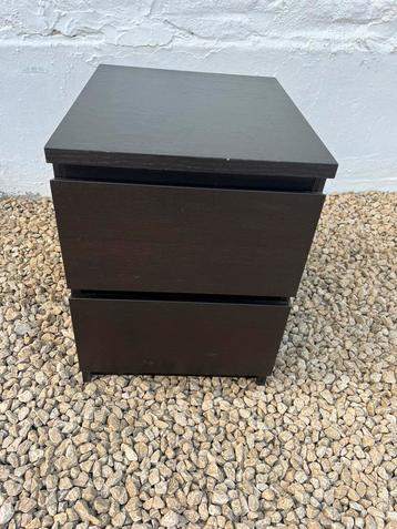 IKEA commode noir 2 tiroirs, Enlèvement, Utilisé
