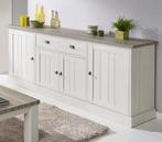 Dressoir YORK 4 deuren - Lariks & crystal oak beige, Enlèvement, Comme neuf, Avec tablette(s)