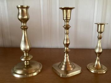 3 Koperen Kandelaars beschikbaar voor biedingen