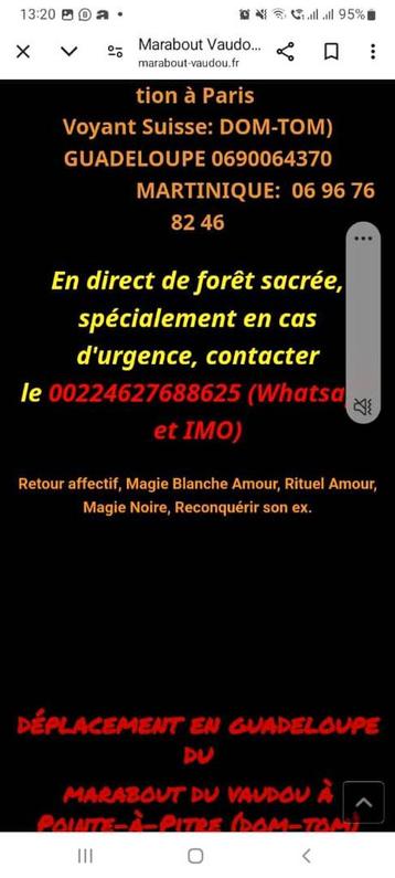 Retour affectif paris voyance paris voudou marabout paris  beschikbaar voor biedingen
