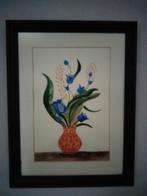 Mooi schilderij met blauwe bloemen, Antiek en Kunst, Kunst | Schilderijen | Modern, Ophalen