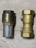 Messing voetklep en terugslagklep 5/4", Doe-het-zelf en Bouw, Sanitair, Ophalen, Zo goed als nieuw, Koper, Overige typen