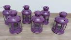 Lanterne/bougeoir violet - 6 disponibles et comme neufs, Comme neuf, Chandelier, Autres couleurs, Enlèvement ou Envoi