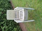 Gratis 4 witte plastice tuinstoelen, Tuin en Terras, Ophalen, Gebruikt