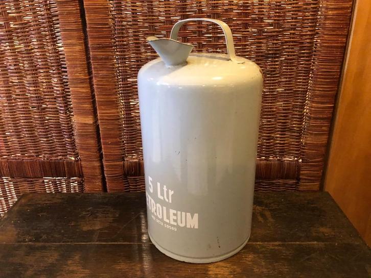 Grijs Emaille 5 Liter Petroleum Kan., Antiek en Kunst, Antiek | Email, Ophalen of Verzenden