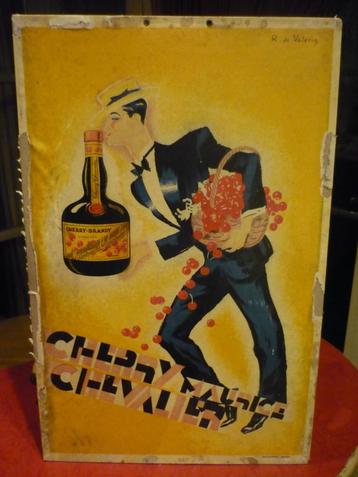 Reclamekaart met kersenbrandewijn van Maurice Chevalier beschikbaar voor biedingen