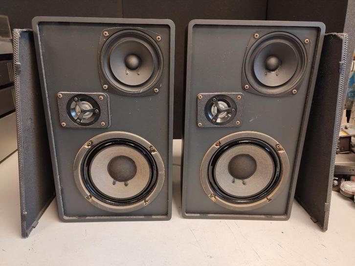 Retro Hans G. Hennel TS 7007 speakerset, Audio, Tv en Foto, Luidsprekerboxen, Gebruikt, Front, Rear of Stereo speakers, Minder dan 60 watt