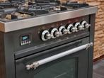 🔥Poêle de luxe Boretti 70 cm anthracite + inox 4 feux 1 fou, Electroménager, Comme neuf, 4 zones de cuisson, Classe énergétique A ou plus économe