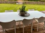 Table de jardin 240x100cm plateau en verre, Jardin & Terrasse, Comme neuf