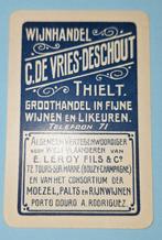 Carte à jouer Thielt— Wijnhandel De Vries, bleue, tél.71_135, Enlèvement ou Envoi, Utilisé, Carte(s) à jouer