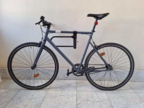 Blauwe Elops Singlespeed fiets in goede staat + Abus-slot, Fietsen en Brommers, Fietsen | Heren | Herenfietsen, Gebruikt, Overige merken