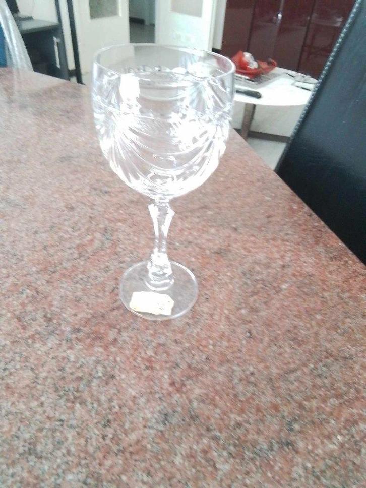kristallen Prachtige handgeslepen Wijnglazen, Antiek en Kunst, Antiek | Glaswerk en Kristal, Ophalen