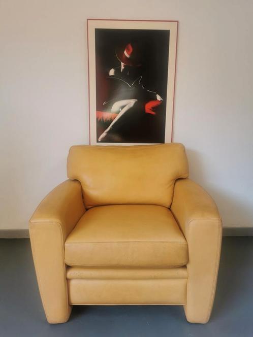 Vintage fauteuil /lounge zetel Bench Studio, Maison & Meubles, Fauteuils, Utilisé, Cuir, Enlèvement ou Envoi
