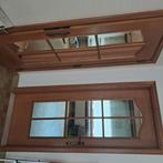 2 eiken binnendeuren met glas, Doe-het-zelf en Bouw, Deuren en Vliegenramen, Ophalen, Gebruikt, Minder dan 80 cm, Binnendeur