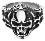 New Evil Skull roestvrijstalen L-ring, Handtassen en Accessoires, Ringen, Ophalen of Verzenden, Nieuw, Zilver, IJzer of Staal