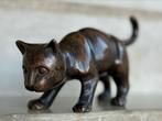 Speelse bronzen poes, Ophalen of Verzenden, Brons