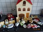 Sylvanian families-Huis met 3 verdiepingen,, gezinsauto...., Maison de poupées, Enlèvement ou Envoi