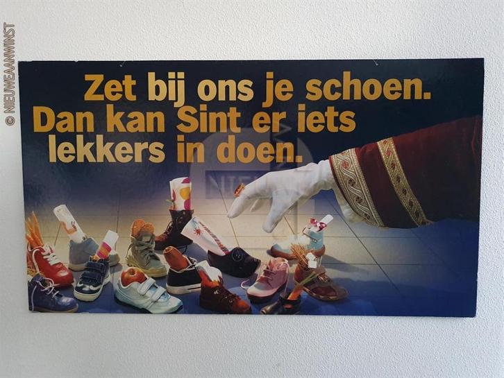 Authentiek Albert Heijn reclamebord Sinterklaas Zet bij ons, Diversen, Sinterklaas, Verzenden