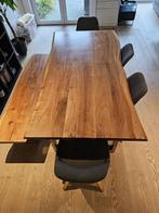 Table de salle à manger + banc en bois massif, 50 tot 100 cm, 150 tot 200 cm, Gebruikt, Metaal