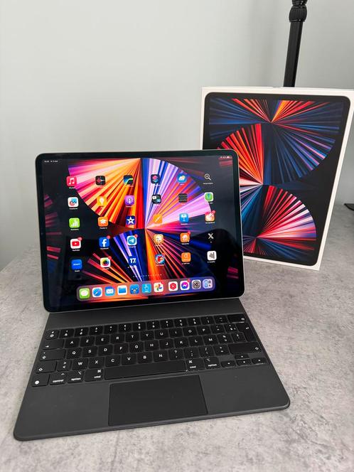 Apple iPad Pro M1 12,9 inch 256 GB met Magic Keyboard, Informatique & Logiciels, Apple iPad Tablettes, Comme neuf, Apple iPad