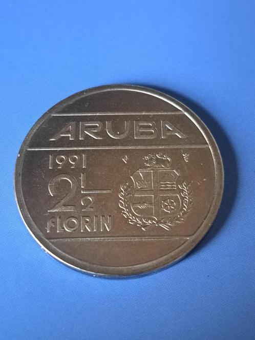 1991 Aruba rijksdaalder in medailleslag, zeldzaam, Postzegels en Munten, Munten | Amerika, Losse munt, Midden-Amerika, Verzenden