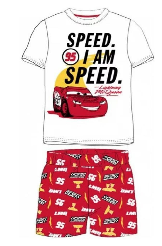 Disney Cars Shortama McQueen Rood - Maat 122 - Katoen, Kinderen en Baby's, Kinderkleding | Maat 122, Nieuw, Jongen, Setje, Ophalen of Verzenden