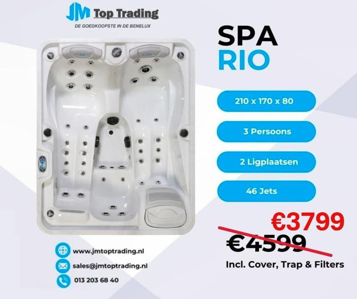 Jacuzzi Rio (Balboa) 3 pers - 210x170cm - 46 jets, Tuin en Terras, Zwembad-toebehoren, Nieuw, Filter, Ophalen of Verzenden