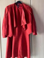 Jurk met bolero in daim, Marie Méro, Zo goed als nieuw, Rood, Ophalen