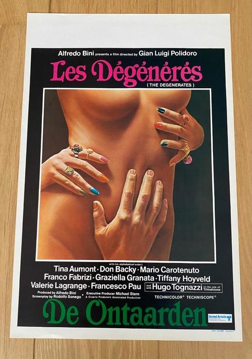 Filmaffiche DEGENERATES Tina Aumont,Hugo Tognazzi, Verzamelen, Film en Tv, Zo goed als nieuw, Film, Poster, Ophalen of Verzenden