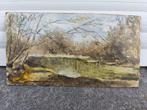 Huile sur carton étang des enfants noye, Antiquités & Art, Enlèvement ou Envoi