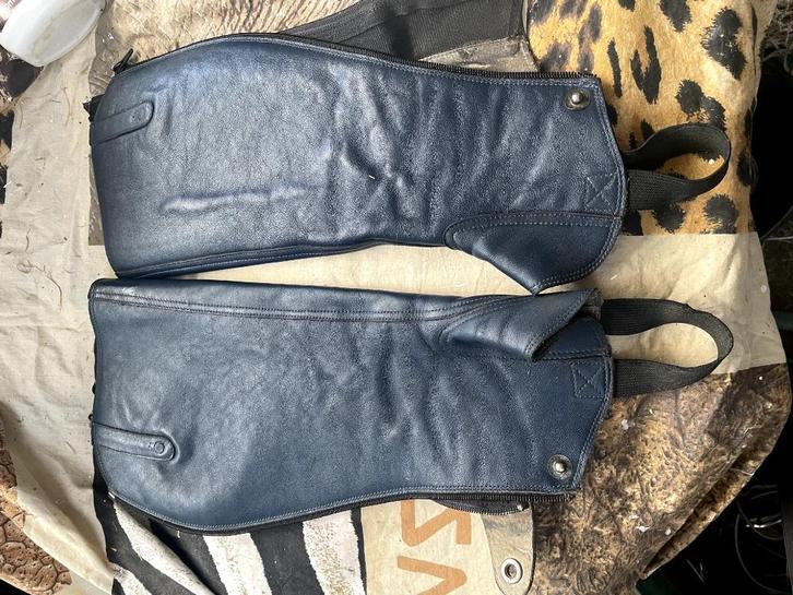 Mini-chaps zwart en blauw, Dieren en Toebehoren, Paardrijkleding, Gebruikt, Dames, Heren, Schoeisel, Recreatie, Ophalen of Verzenden